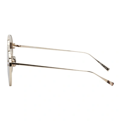 Shop Doublet Gold Metal Flame Sunglasses In Grey