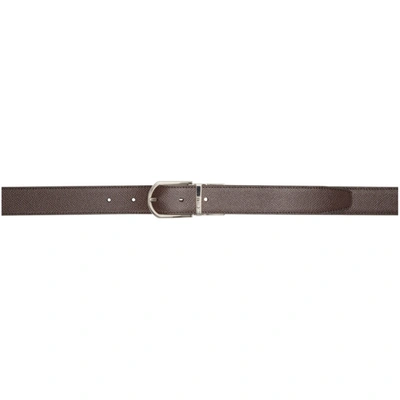 Shop Dunhill Reversible Brown & Black Cadogan Slim Belt In 201 Brn/blk