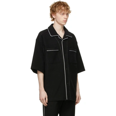 Shop We11 Done Black Zurry Pyjama Short Sleeve Shirt