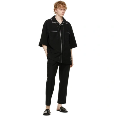 Shop We11 Done Black Zurry Pyjama Short Sleeve Shirt