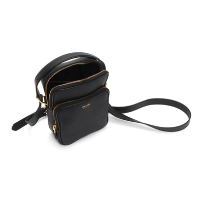 Shop Tom Ford Black 2 Zip Shoulder Bag In U9000 Black