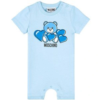 Shop Moschino Blue Bear Logo Romper