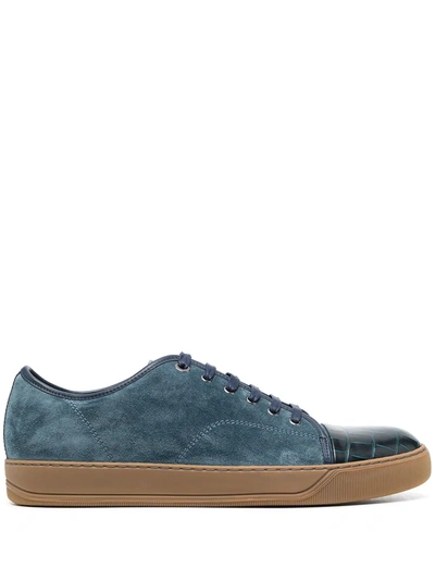 Shop Lanvin Contrasting Toe Sneakers In Blue