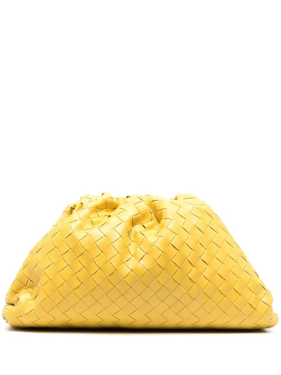 Shop Bottega Veneta The Pouch Intrecciato Bag In Yellow