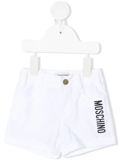 Shop Moschino Teddy-print Shorts In White
