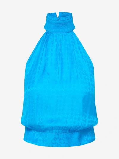 Shop Pinko Top Snello Jacquard Blu In Blue