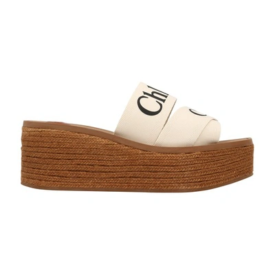 Shop Chloé Woody Mules In White
