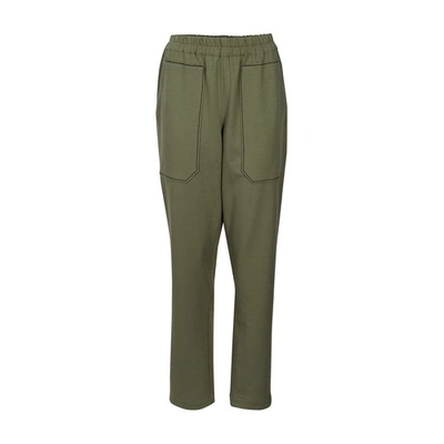 Shop Brunello Cucinelli Lightweight French Terry Trousers In Militaire