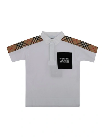 Shop Burberry Johnathan Polo In White