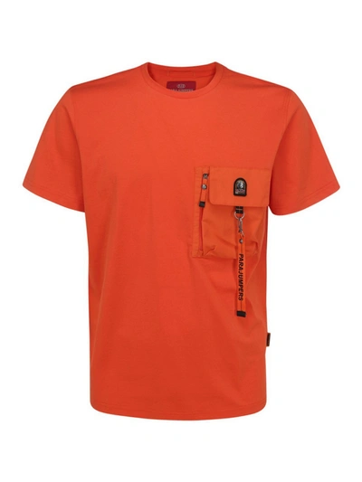 Shop Parajumpers Mojave Cotton T-shirt With Hook In Orange