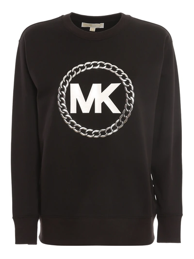 Shop Michael Kors Chain Logo Sweatshirt In Black
