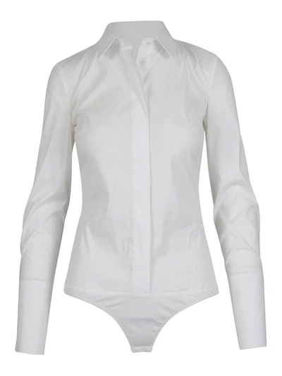 Shop Patrizia Pepe Tech Fabric Body Shirt In White