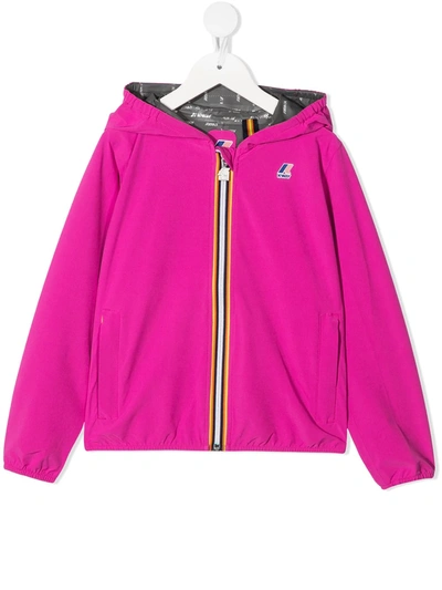 Shop K-way Lightweight Hooded Rain Jacket In Pink