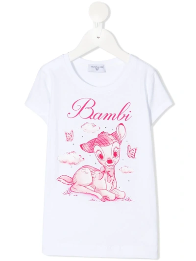 Shop Monnalisa Bambi-print Stretch-cotton T-shirt In White