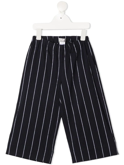 Shop Il Gufo Elasticated Pinstripe-print Trousers In Blue