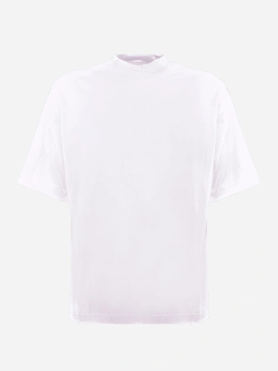 Shop Acne Studios Cotton T-shirt With High Collar In White