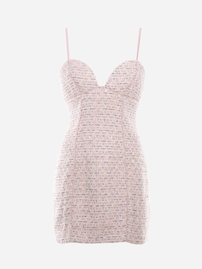 Shop For Love & Lemons Mini Dionne Dresses In Tweed And Sequins In Pink
