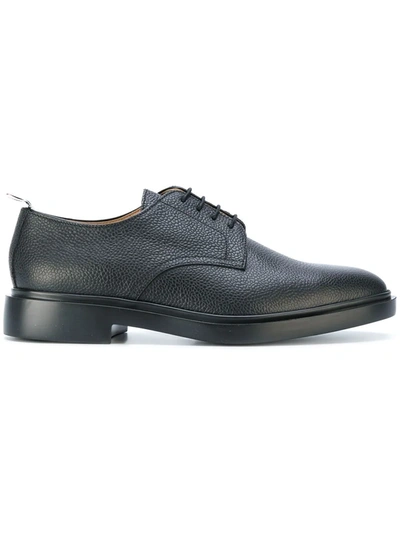Shop Thom Browne Grained Leather Derby Shoes In 001 Black