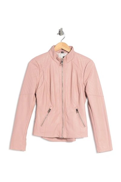 Pink guess outlet leather jacket