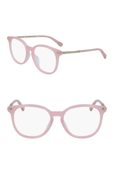 Shop Chloé Rectangle 47mm Optical Frames In Pink