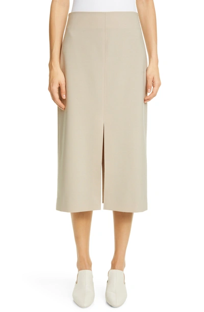 Shop Co Straight Slit Skirt In Beige