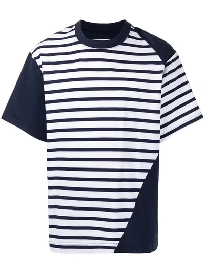 Shop Yoshiokubo Twisted Border Cotton T-shirt In Blue