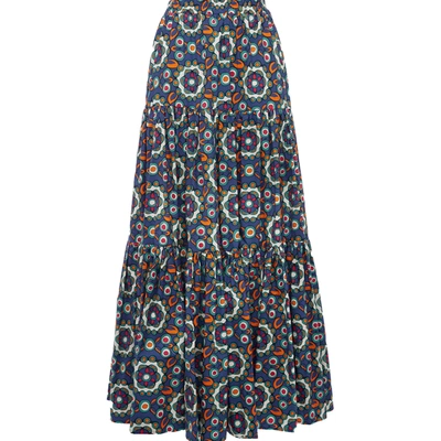 Shop La Doublej Big Skirt In Kaleidoscope Bluette