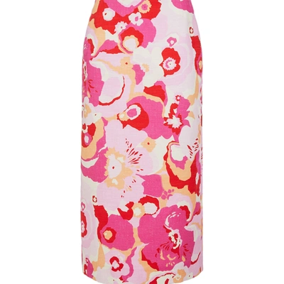 Shop La Doublej Pencil Skirt In Peonia Rosa