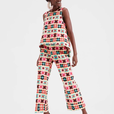La Doublej Women's La Scala Printed Cotton Top In Groovy Dot Giallo