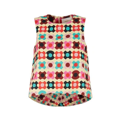 La Doublej Women's La Scala Printed Cotton Top In Groovy Dot Giallo