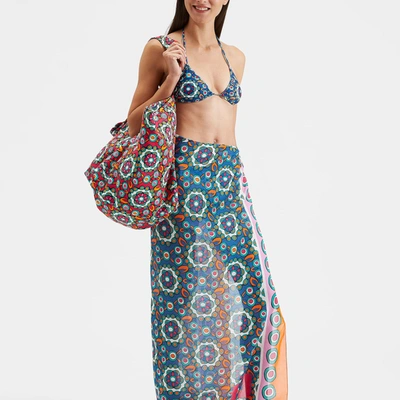 Shop La Doublej Triangle Bikini Top In Kaleidoscope Bluette