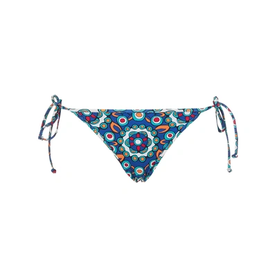 Shop La Doublej String Bikini Bottom In Kaleidoscope Bluette