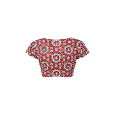 Shop La Doublej Bardot Top In Kaleidoscope Fuxia