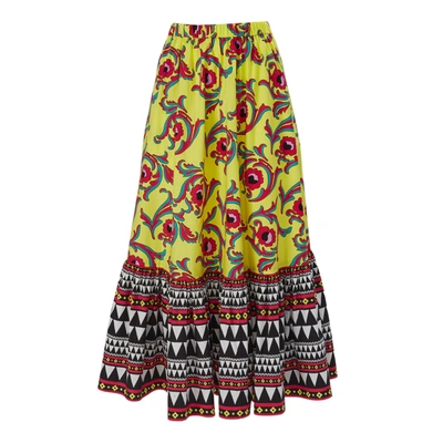Shop La Doublej Sunset Skirt In Cartwheel Giallo