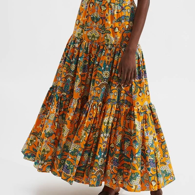 Shop La Doublej Big Skirt In Tree Of Life Arancio