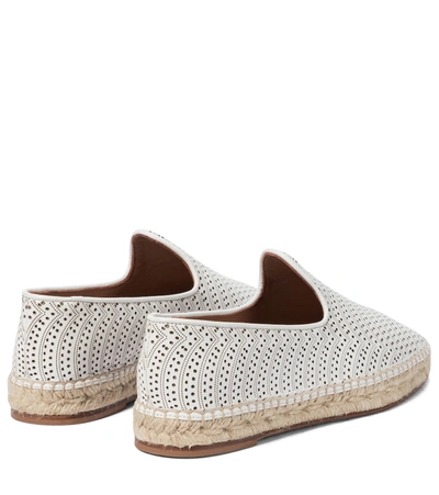 Shop Alaïa Laser-cut Leather Espadrilles In White