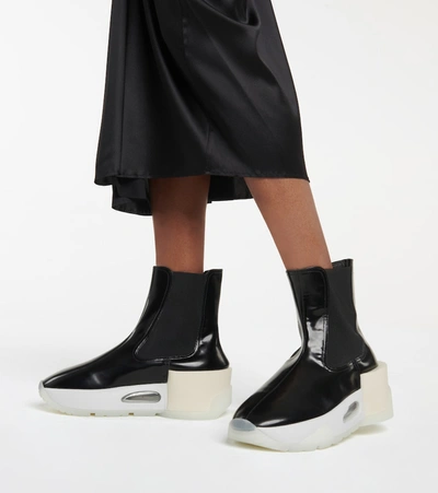 Shop Mm6 Maison Margiela Leather Chelsea Boots In Black