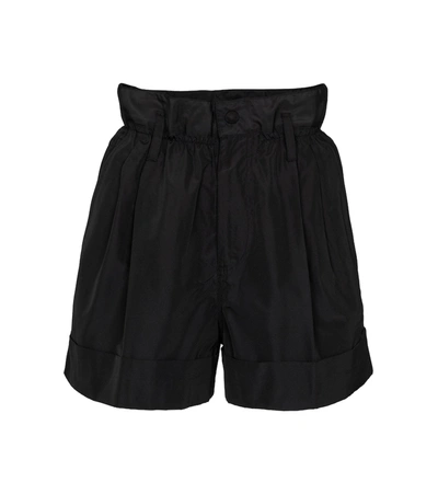 Shop Moncler Faille Paperbag Shorts In Black