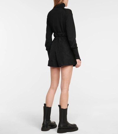 Shop Moncler Faille Paperbag Shorts In Black