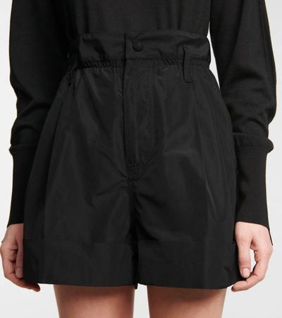 Shop Moncler Faille Paperbag Shorts In Black
