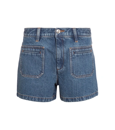 Shop Apc Roma Denim Shorts In Blue