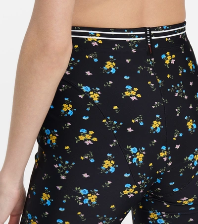 Shop Adam Selman Sport French Cut Floral Biker Shorts In Black