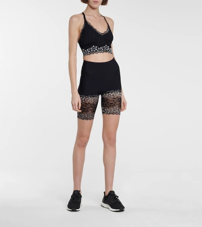 Shop Adam Selman Sport Lace Biker Shorts In Black