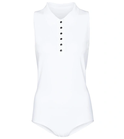 Shop Alaïa Knit Bodysuit In White