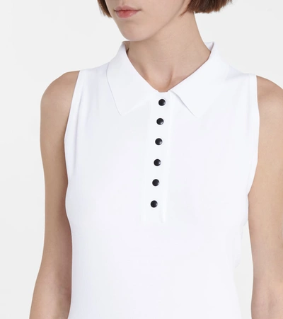 Alaïa Knit Polo-neck Bodysuit In White