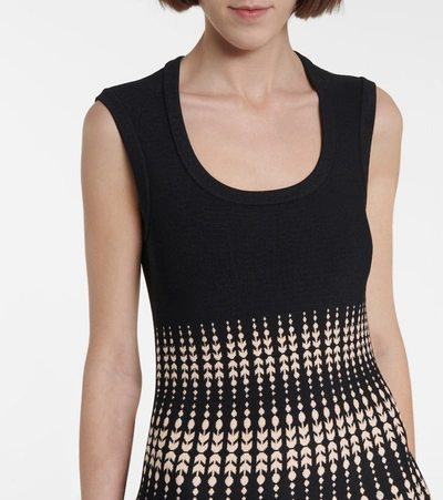 Shop Alaïa Jacquard Knit Midi Dress In Black