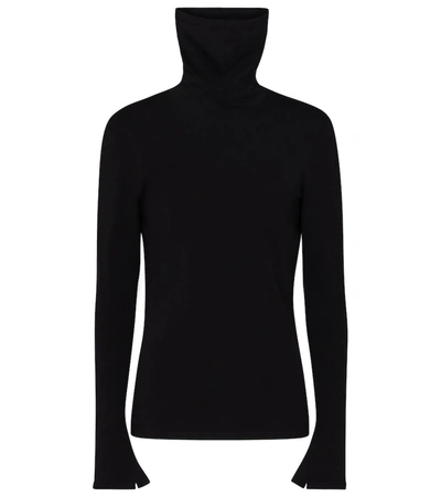 Shop Balenciaga Stretch-knit Turtleneck Sweater In Black
