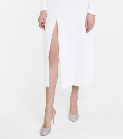 Shop Rotate Birger Christensen Lili Ruched Jersey Midi Dress In White