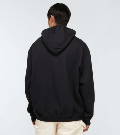 Shop Maison Margiela Numbers Logo Hooded Sweatshirt In Black