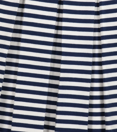 Shop Polo Ralph Lauren Striped Cotton-blend Knit Dress In Blue